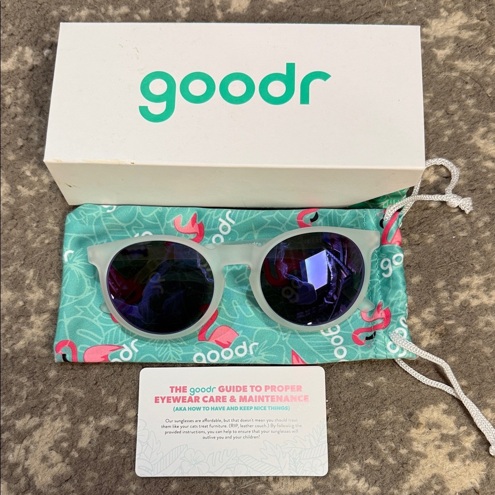 Goodr White Sunglasses with Purple Lenses